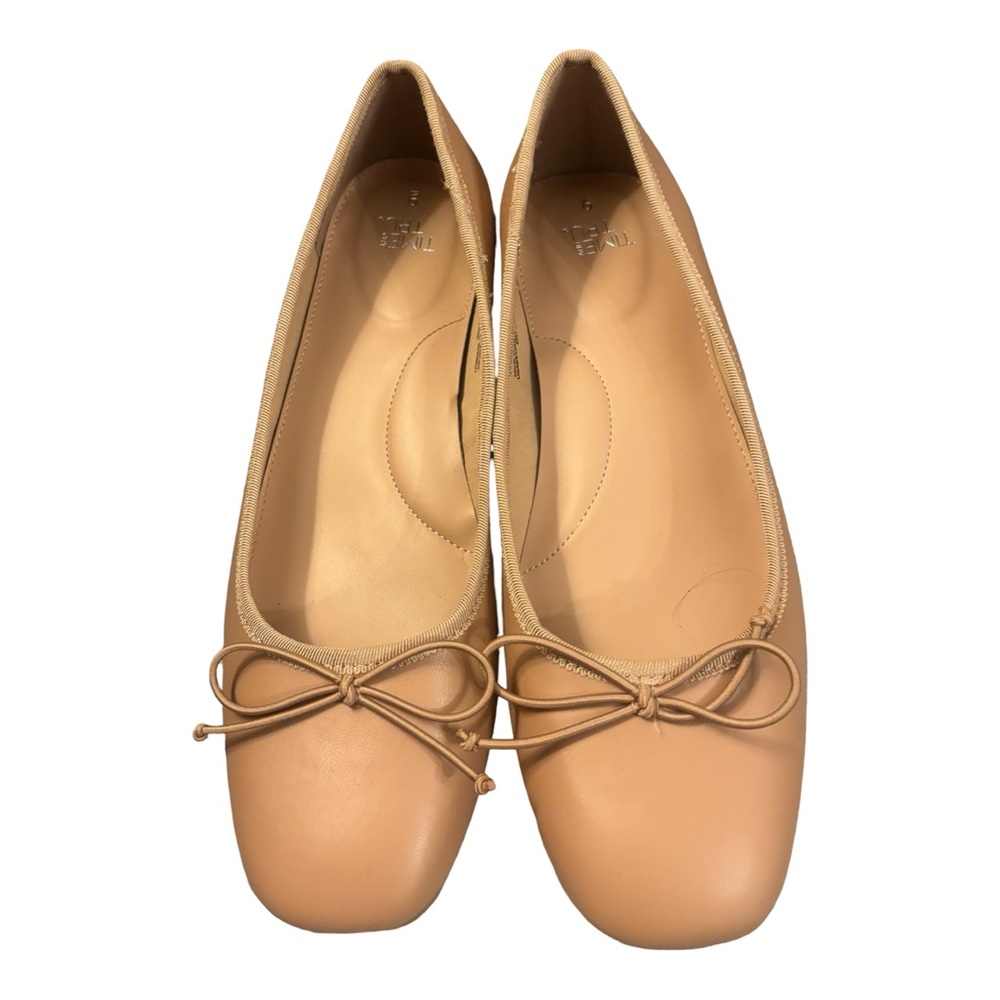 Time and Tru Nude Tan Low Block Heel Ballet Flats - Picture 3 of 9